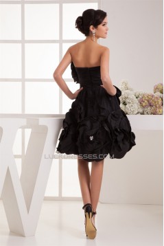 A-Line Beading Taffeta Strapless Sleeveless Short/Mini Little Black Dresses 02021307