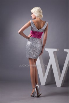 Charming Short/Mini Sheath/Column Sequins Dresses Evening Party Bridesmaid Dresses 02021309