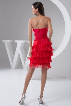 Organza Strapless Sleeveless Beading Knee-Length Prom/Formal Evening Dresses 02021336