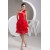 A-Line Pleats One-Shoulder Sleeveless Short/Mini Red Prom/Formal Evening Bridesmaid Dresses 02021338