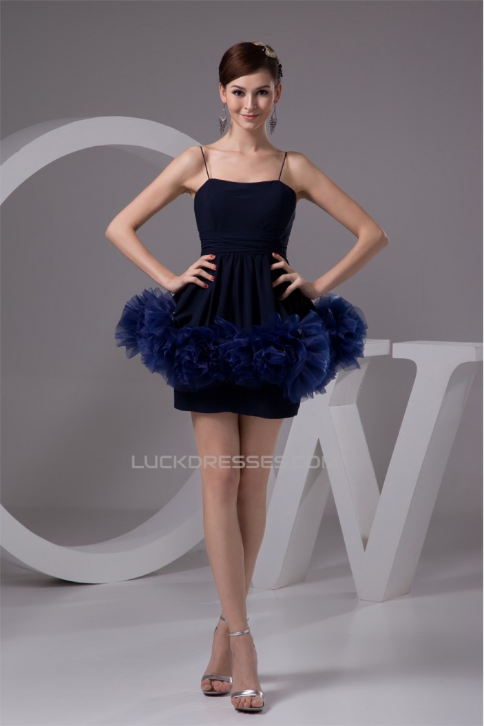 Short/Mini A-Line Chiffon Silk like Satin Prom/Formal Evening Dresses 02021372