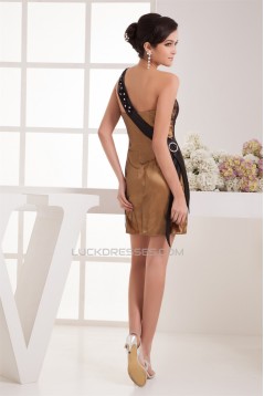 Sleeveless Beading Short/Mini One-Shoulder Prom/Formal Evening Dresses 02021408