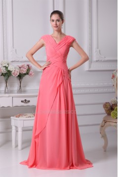 Chiffon Brush Sweep Train Long Prom/Formal Evening Dresses 02020142