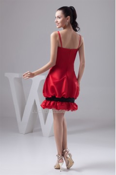 Spaghetti Straps Sleeveless Bow s Taffeta Silk like Satin Prom/Formal Evening Dresses 02021428