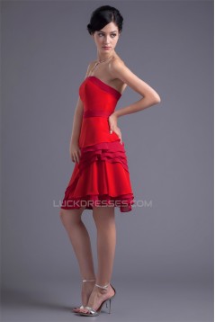 A-Line Chiffon Silk like Satin Short/Mini Prom/Formal Evening Dresses 02021437