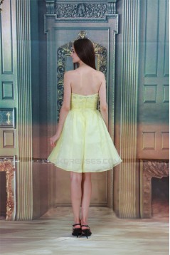 A-Line Satin Knee-Length Beading Sleeveless Prom/Formal Evening Dresses 02021442