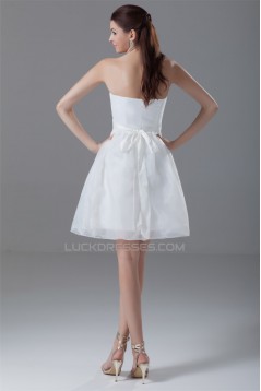 A-Line Strapless Organza Handmade Flowers Prom/Formal Evening Dresses 02021444