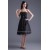 Chiffon Organza Silk like Satin A-Line Knee-Length Little Black Dresses 02021462