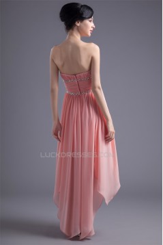 Chiffon Silk like Satin A-Line Strapless Prom/Formal Evening Dresses 02021463
