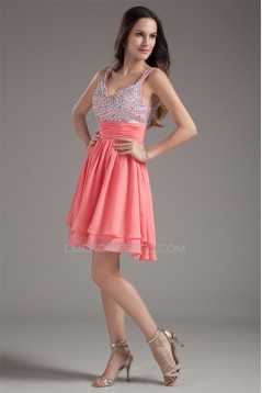 Chiffon Silk like Satin Sleeveless Short/Mini Prom/Formal Evening Dresses 02021467
