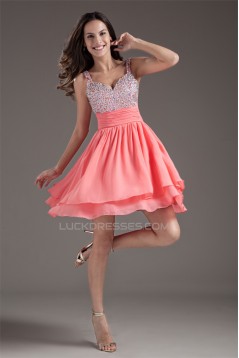 Chiffon Silk like Satin Sleeveless Short/Mini Prom/Formal Evening Dresses 02021467