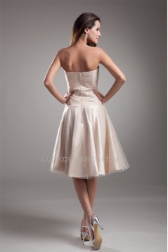 Handmade Flowers Strapless Knee-Length Prom/Formal Evening Bridesmaid Dresses 02021471