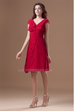 Knee-Length Chiffon Silk like Satin Pleats Prom/Formal Evening Bridesmaid Dresses 02021472