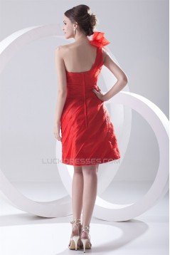 One-Shoulder Sheath/Column Sleeveless Organza Silk like Satin Prom/Formal Evening Dresses 02021478