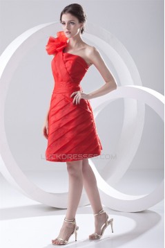 One-Shoulder Sheath/Column Sleeveless Organza Silk like Satin Prom/Formal Evening Dresses 02021478