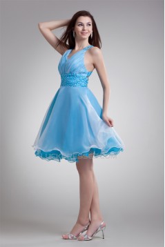 Organza Elastic Woven Satin Short/Mini Prom/Formal Evening Dresses 02021481