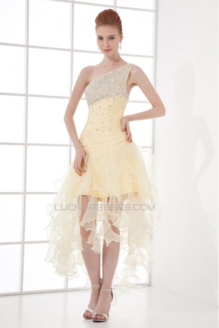 Organza Silk like Satin Asymmetrical Sleeveless Prom/Formal Evening Dresses 02021484
