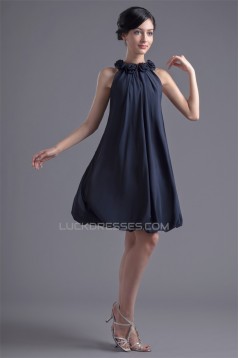 Scoop Chiffon Elastic Woven Satin Handmade Flowers Prom/Formal Evening Dresses 02021494