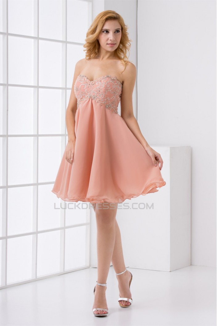 Short/Mini Chiffon Elastic Woven Satin Prom/Formal Evening Cocktail Homecoming Dresses 02021503