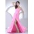 One-Shoulder Ruffles Long Pink Chiffon Prom/Formal Evening Dresses 02020152