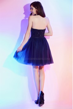 Elegant A-Line Beaded Halter Prom/Formal Evening Cocktail Homecoming Dresses 02021549
