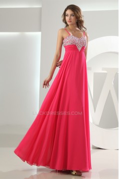 A-Line Chiffon Spaghetti Strap Beaded Prom/Formal Evening Dresses 02020157