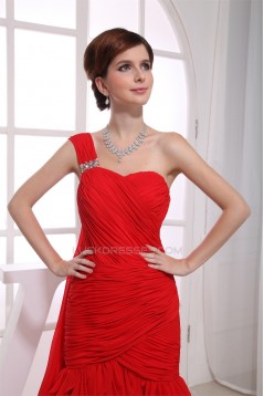 Elegant One-Shoulder Long Red Criss Cross Prom/Formal Evening Dresses 02020160