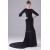 Court Train Sheath/Column Chiffon Long Black Prom/Formal Evening Dresses 02020163