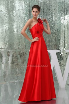 A-Line Floor-Length Beading One-Shoulder Long Red Prom/Formal Evening Bridesmaid Dresses 02020171