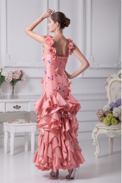 Floor-Length A-Line Cascading Ruffles Straps Prom/Formal Evening Dresses 02020172
