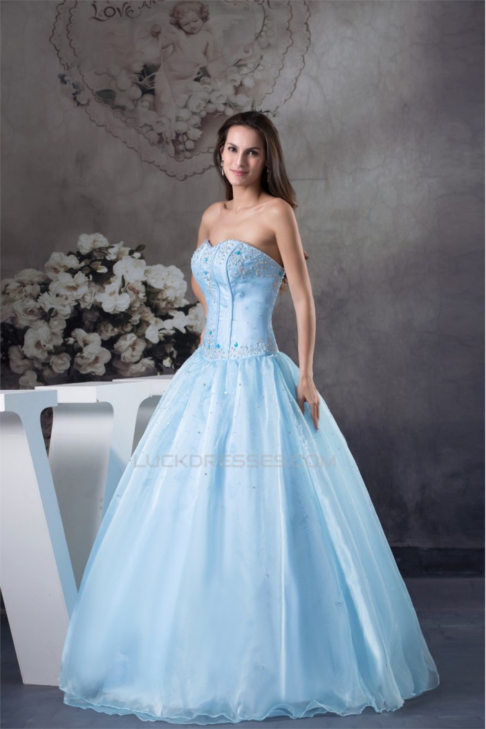 Ball Gown Floor-Length Beading Sweetheart Blue Prom/Formal Evening Dresses 02020179