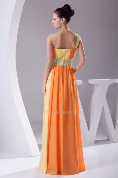 A-Line Floor-Length Beading One-Shoulder Long Prom/Formal Evening Dresses 02020181