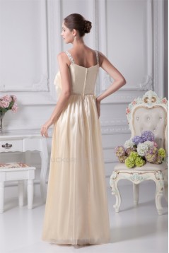 Floor-Length Beading Silk like Satin South Korean Voile Long Prom Evening Bridesmaid Dresses 02020184