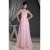 A-Line Floor-Length V-Neck Chiffon Long Pink Prom Evening Bridesmaid Dresses 02020202