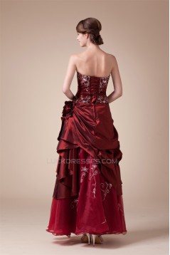 Handmade Flowers Square Taffeta Organza Prom/Formal Evening Dresses 02020208