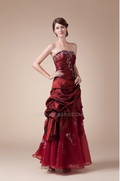 Handmade Flowers Square Taffeta Organza Prom/Formal Evening Dresses 02020208