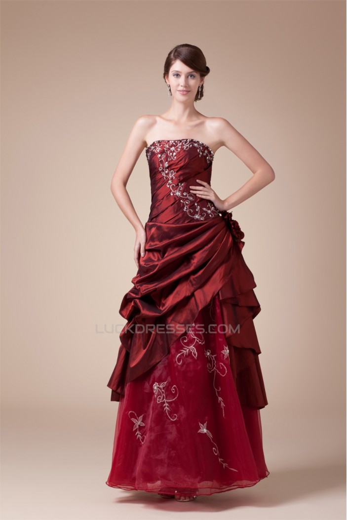 Handmade Flowers Square Taffeta Organza Prom/Formal Evening Dresses 02020208