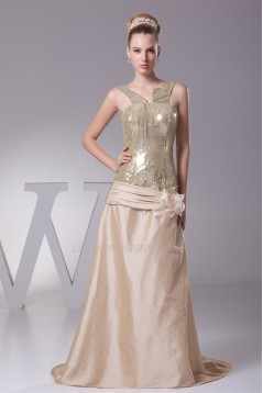Handmade Flowers Taffeta Sequins Prom/Formal Evening Dresses 02020209