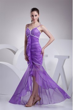 Mermaid/Trumpet Floor-Length Chiffon Beaded Long Purple Prom/Formal Evening Dresses 02020220