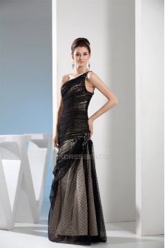 Mermaid/Trumpet One-Shoulder Long Prom/Formal Evening Dresses 02020221