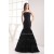 Mermaid/Trumpet Sleeveless Strapless Brush Sweep Train Long Black Prom Evening Dresses 02020222