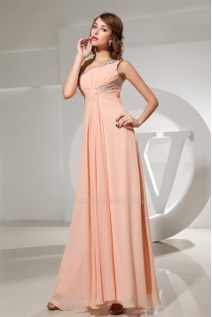A-Line One-Shoulder Chiffon Long Prom/Formal Evening Dresses 02020228