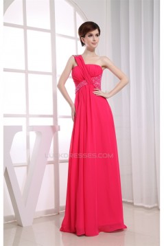 One-Shoulder Beading Floor-Length Sleeveless Long Prom Evening Bridesmaid Dresses 02020230
