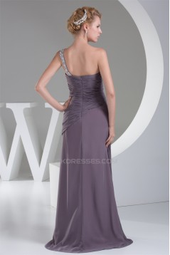 One-Shoulder Sheath/Column Floor-Length Long Prom/Formal Evening Dresses 02020235