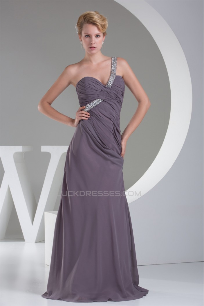 One-Shoulder Sheath/Column Floor-Length Long Prom/Formal Evening Dresses 02020235