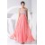 A-Line Straps Sleeveless Beaded Long Pink Prom/Formal Evening Dresses 02020241