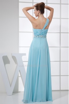 Empire Chiffon One-Shoulder Long Evening Formal Bridesmaid Maternity Dresses 02020250