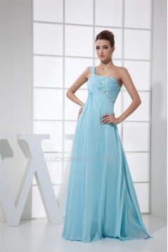 Empire Chiffon One-Shoulder Long Evening Formal Bridesmaid Maternity Dresses 02020250