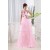 Ruffles Sleeveless Fine Netting Long Pink Prom/Formal Evening Dresses 02020261