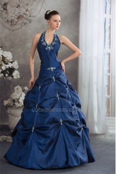 Ball Gown Halter Ruffles Sleeveless Taffeta Prom/Formal Evening Dresses 02020262